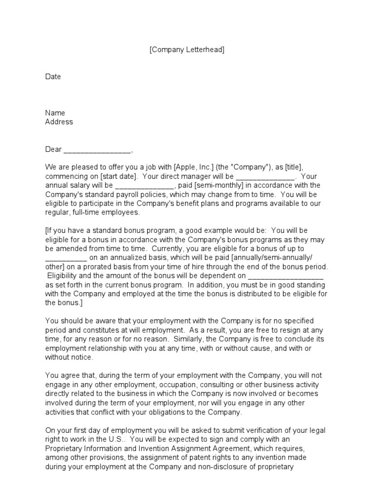 Simple Offer Letter | Overtime | Employment image.