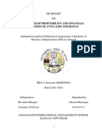 Analysis of Profitibility and Financial Position of Aviva Life Insurance