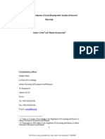 An Empirical Investigation of Greek Municipalities' Quality of Financial Reporting