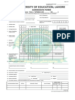 UE Examination Admission Form