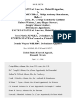 United States v. Harold Joseph Rosenthal, Philip Anthony Bonadonna, Robert Edward Dunleavy, Jr., George Lombardi, Garland Hubert Watson, Larry Roger Stewart, Joseph Vincent Junker, United States of America v. Rose Marie Junker, United States of America v. Dennis Wayne Wilson, 801 F.2d 378, 11th Cir. (1986)