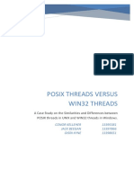 A Case Study On The Similarities and Differences Between POSIX and WIN32 Threads