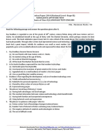 NTSE Question Paper 2014 (National Level-Stage-II) Scholastic Aptitude Test (For Students of Class X) LANGUAGE TEST-ENGLISH