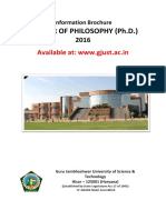 PhD. Information Brochure 2016