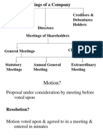 Meetings of A Company: Shareholders Creditors & Debentures Holders Directors Meetings of Shareholders