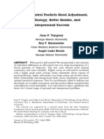 High Self-Control Predicts Good Adjustment, Less Pathology, Better Grades, and Interpersonal Success