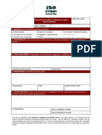 ISO27k Nonconformity Corrective Preventive Action Form