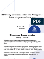 Prof. Eleazar Ricote IID Policy Environment in The Philippines