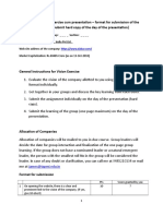 Vision Statement Exercise Cum Presentation - Format For Submission of The Assignment (Submit Hard Copy of The Day of The Presentation)