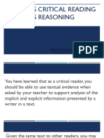 Explains Critical Reading As Reasoning