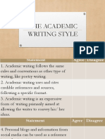 The Academic Writing Style