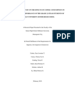 A Comparative Study On The Effects of Coffee Consumption On The Academic Performance of The Grade 12 Steam Students of Silliman University Senior High School