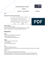 Physics-Worksheet 1-Thermal Physics-Grade 8