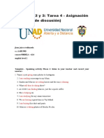 Unidad 1, 2 y 3: Tarea 4 - Asignación Oral (Foro de Discusión)