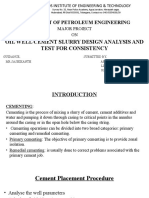 Oil Well Cement Slurry Design Analysis and Test For Consistency