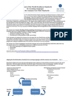 Alignment of The World-Readiness Standards For Learning Languages With The Common Core State Standards