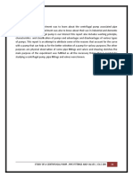 Study of A Centrifugal Pump, Pipe Fittings and Valves - Ch.E 206