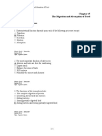 Multiple Choice Questions: The Digestion and Absorption of Food