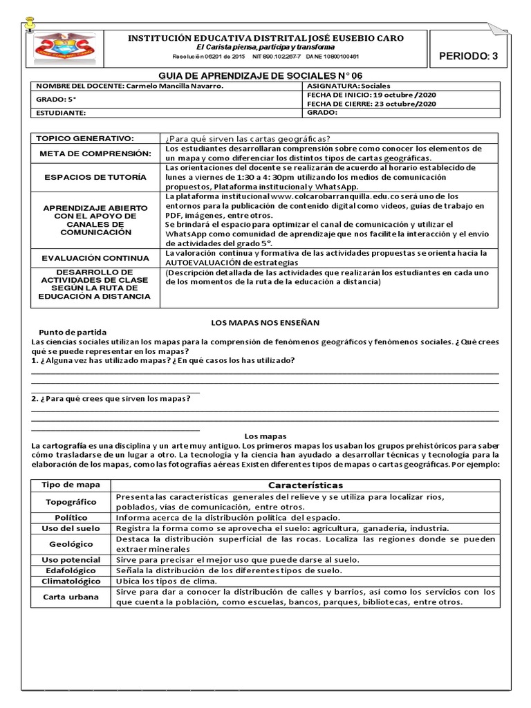 5º Guía 06 Los Mapas Nos Enseñan | PDF | Mapa | Cartografía