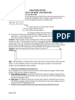 R P - P - + C: Chapter Seven Basics of Risk and Return