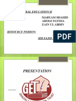 General Education Ii: Maryam Shahid Arooj Fatima Zain Ul Abdin