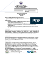 Module in Science 8 Third Quarter Week 1 Most Essential Learning Competency