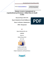 Impact of Human Resource Management On Organizational Performance Within Firms in Saudi Arabia