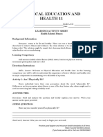 Physical Education and Health 11: Learning Activity Sheet Health Related Fitness Background Information