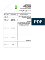 Weekly Home Learning Plan For Grade 10: Caraga Administrative Region Division of Surigao Del Norte