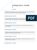 Đề Thi IELTS Writing Task 2 - Chủ Đề Environment