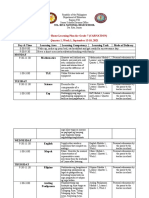 Weekly Home Learning Plan For Grade 7 (CARNATION) Quarter 1, Week 1, September 13-18, 2021