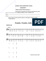 Capalaran West Elementary School Assessment Week 6 Grade 5 Music Quarter 1