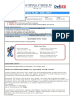 Ridgewood School of Caloocan, Inc.: Lesson Plan - English 9