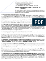 LIÇÃO 07 NÃO RETRIBUA PELOS PADRÕES HUMANOS - 2o TRIMESTRE 2022