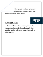 Refractve Index in Water and Oil Phy Project Class 12