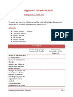 Management Review Record