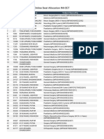Online Seat Allocation INI-CET