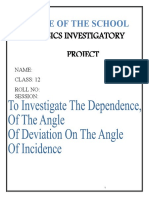 Dependence of Angle of Deviation On Angle of Incide