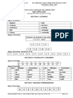 Đáp Án HSG Anh 8 2020-2021