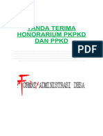 Tanda Terima Honorarium PKPKD Dan PPKD