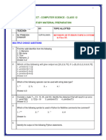 Class Xii Computer Science Mcqscase Study Based Questions, Ar, Additonal