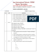 Grade XII CS Holiday Assignment