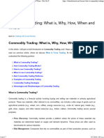 Commodity Trading: What Is, Why, How, When and Where