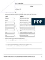 P - Science - 4 - Language Worksheets - Unit 1