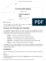 Machine Learning With Python Environment Setup