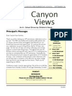 Canyon Views: Principal's Message: Upcoming Events