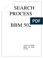 Research Process BBM 502: Aditi Gandhi BBM VTH Sem. 107502