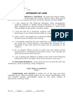 Affidavit of Loss - Agustin (NC II Certificate)