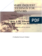 Summary Inquest Proceedings For Minors: Hon. J. Dj. Vibandor Judge, RTC-199, Las Piñas City