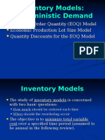 Inventory Models: Deterministic Demand